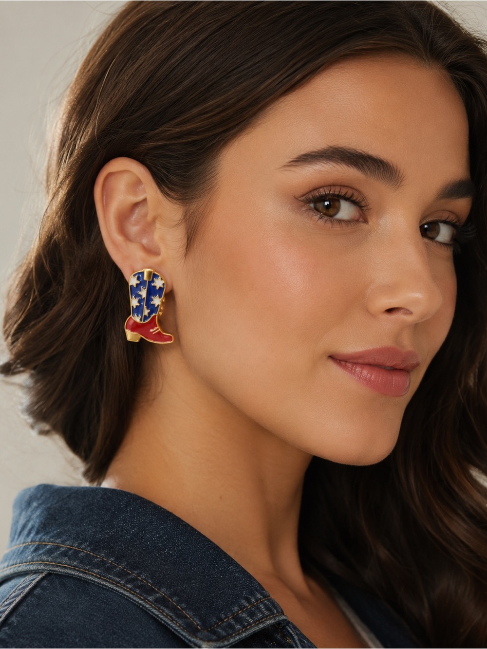 🤠⭐ 3 S Ranch Patriotic Cowboy Boots Earrings – NWT ⭐🤠 - Picture 2 of 2